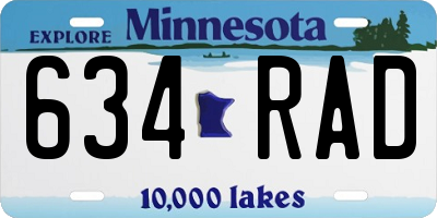MN license plate 634RAD
