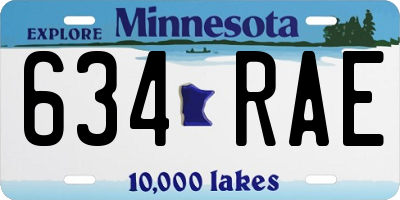 MN license plate 634RAE