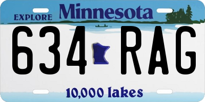 MN license plate 634RAG