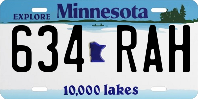 MN license plate 634RAH