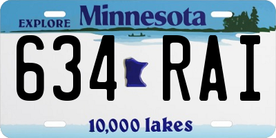 MN license plate 634RAI
