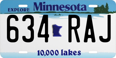 MN license plate 634RAJ