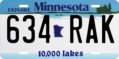 MN license plate 634RAK
