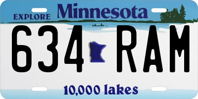 MN license plate 634RAM