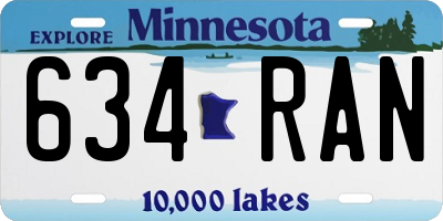 MN license plate 634RAN