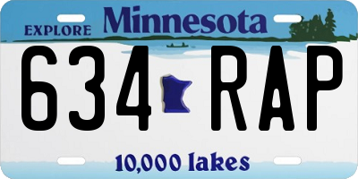 MN license plate 634RAP