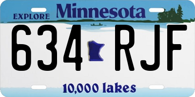 MN license plate 634RJF