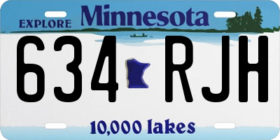 MN license plate 634RJH
