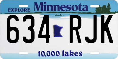 MN license plate 634RJK