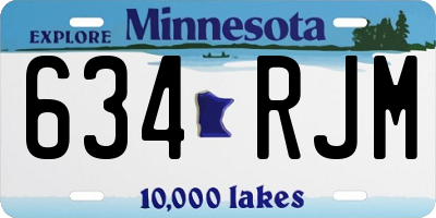 MN license plate 634RJM