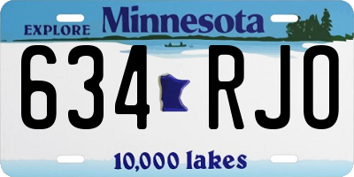MN license plate 634RJO