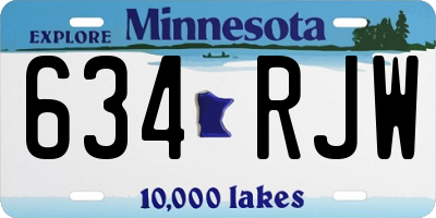 MN license plate 634RJW