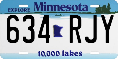 MN license plate 634RJY