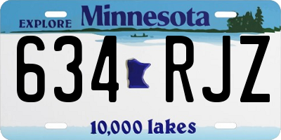 MN license plate 634RJZ