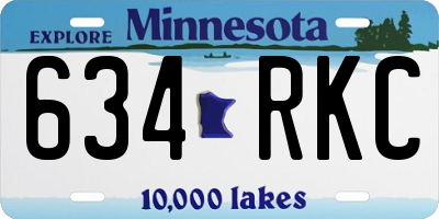 MN license plate 634RKC
