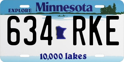 MN license plate 634RKE