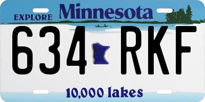MN license plate 634RKF