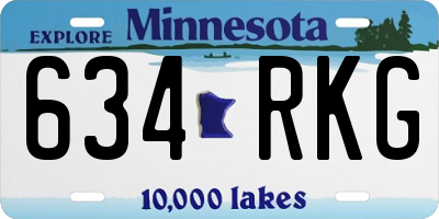 MN license plate 634RKG