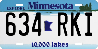 MN license plate 634RKI