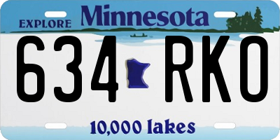 MN license plate 634RKO