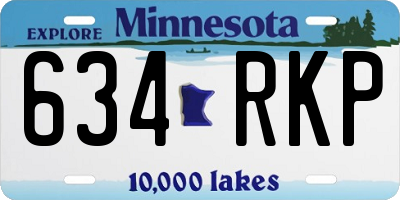 MN license plate 634RKP