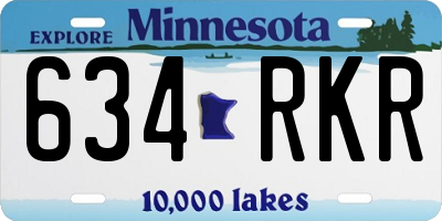 MN license plate 634RKR