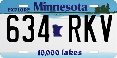 MN license plate 634RKV
