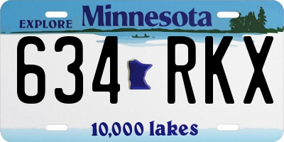 MN license plate 634RKX