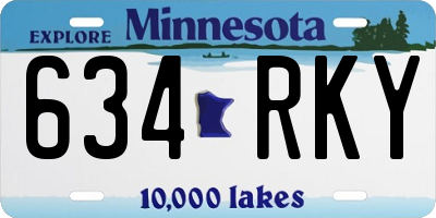 MN license plate 634RKY