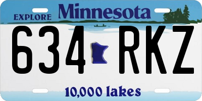 MN license plate 634RKZ