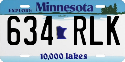 MN license plate 634RLK