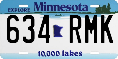 MN license plate 634RMK