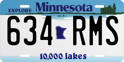 MN license plate 634RMS