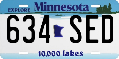 MN license plate 634SED