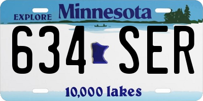 MN license plate 634SER