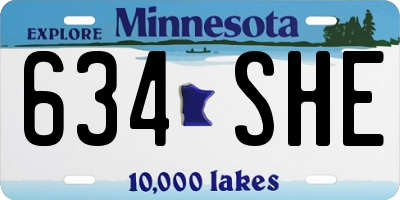 MN license plate 634SHE