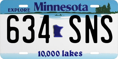 MN license plate 634SNS