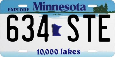 MN license plate 634STE