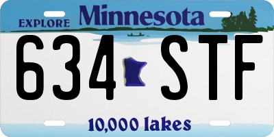 MN license plate 634STF