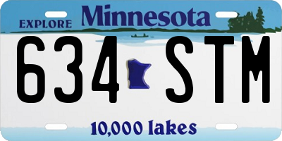 MN license plate 634STM