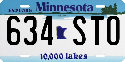 MN license plate 634STO