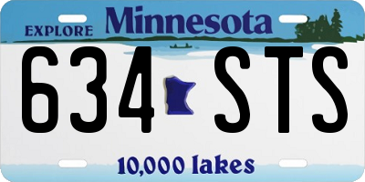 MN license plate 634STS