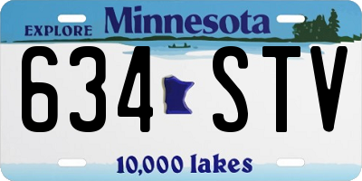 MN license plate 634STV