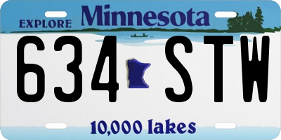 MN license plate 634STW