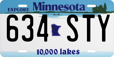 MN license plate 634STY