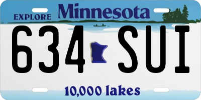 MN license plate 634SUI