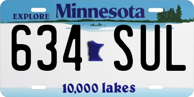 MN license plate 634SUL
