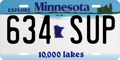 MN license plate 634SUP