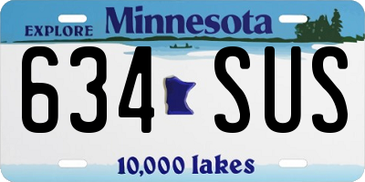 MN license plate 634SUS
