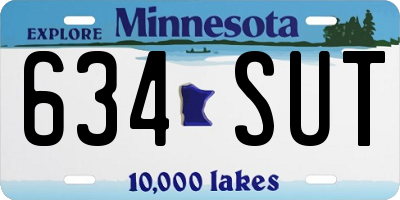 MN license plate 634SUT